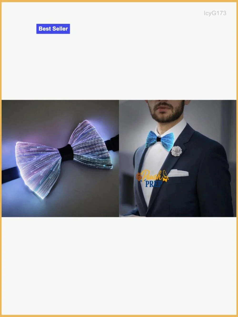 LED Light Up Bow Tie Wireless Flashing Fiber Optic Glow Party Accessory
